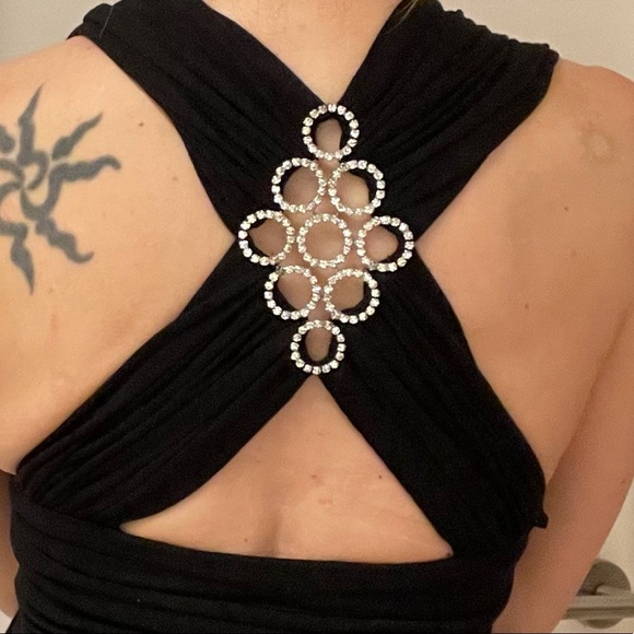 Sky Rhinestone 🌟 Halter mini Dress - Picture 4 of 10